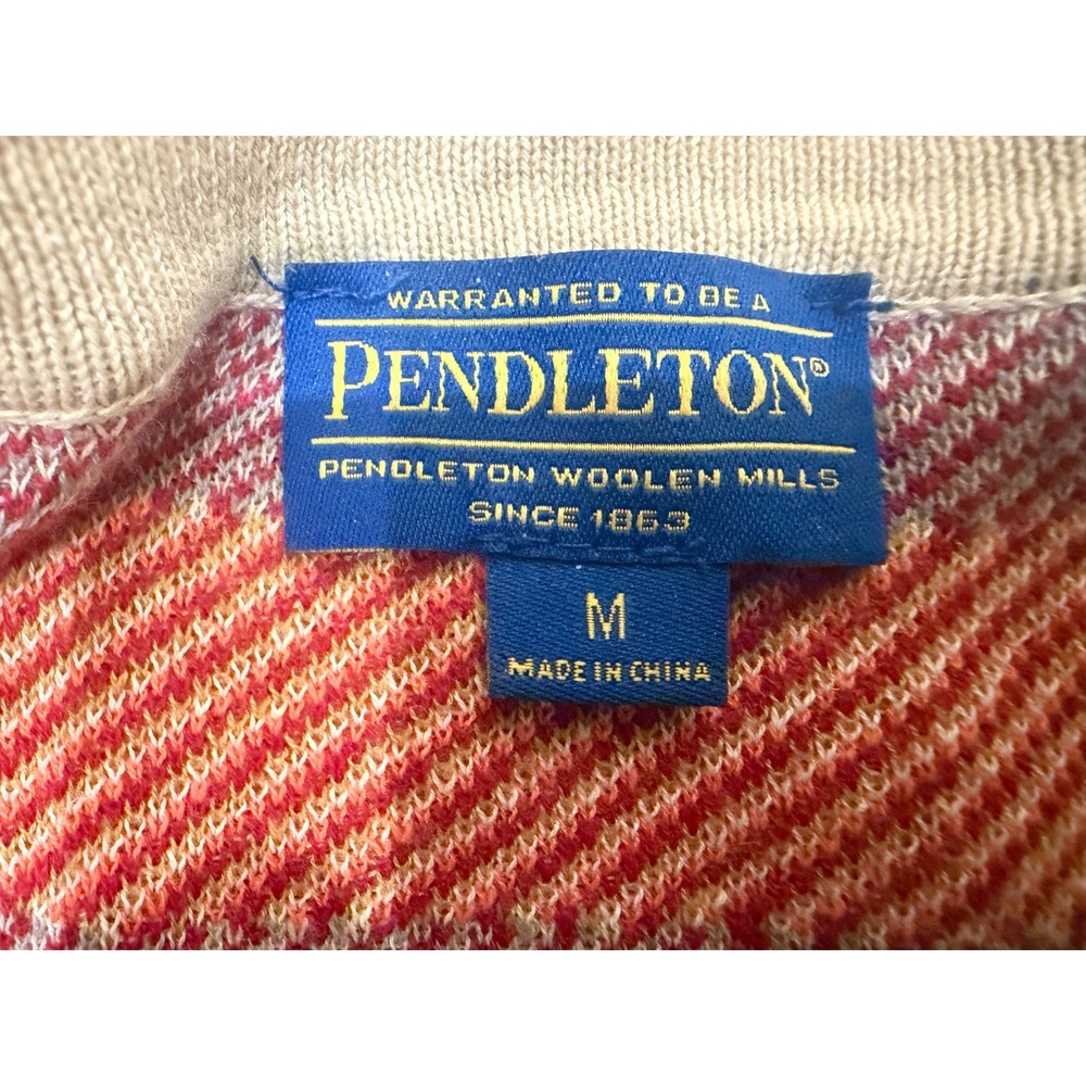 Pendleton Men's Medium Vintage Linen‎ Cotton Southwestern Toggle Cardigan - Picture 7 of 8
